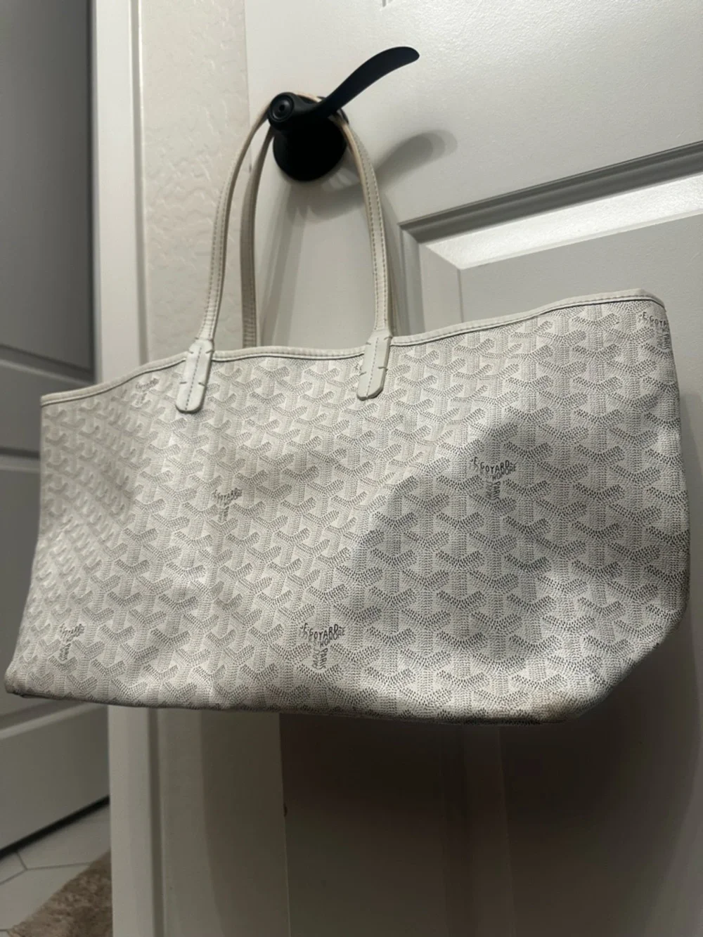 Goyard White Goyardine Coated Canvas St. Louis Tote - Picture 4 of 8